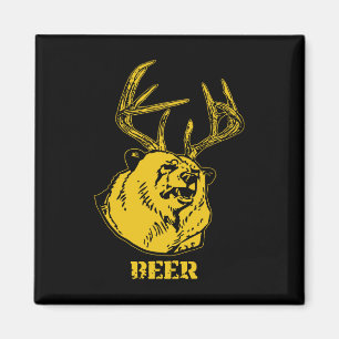Funny Bear Plus Deer Equals Beer Deer Hunting Usa Magnet