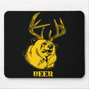 Funny Bear Plus Deer Equals Beer Deer Hunting Usa  Mouse Mat