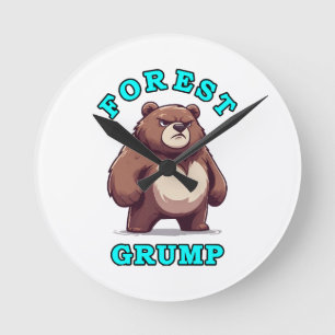 Funny Bear Round Clock