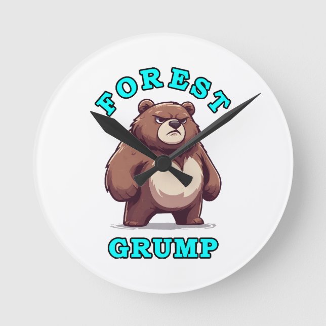 Funny Bear Round Clock (Front)
