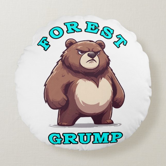 Funny Bear Round Cushion (Front)
