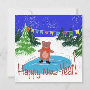 Funny bear skating