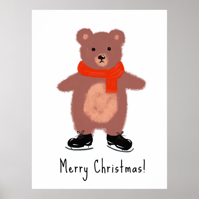 Funny bear skating poster (Front)