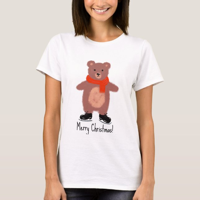 Funny bear skating T-Shirt (Front)