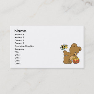 Funny Bear Sneaking Honey Business Card
