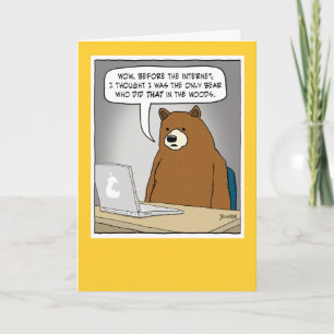 Funny Bear Surfing the Internet Card