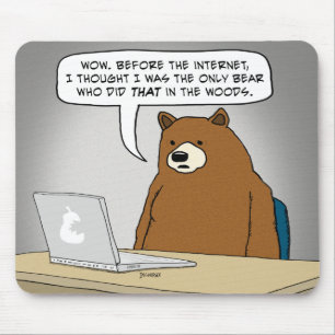 Funny Bear Surfing the Internet Mouse Mat