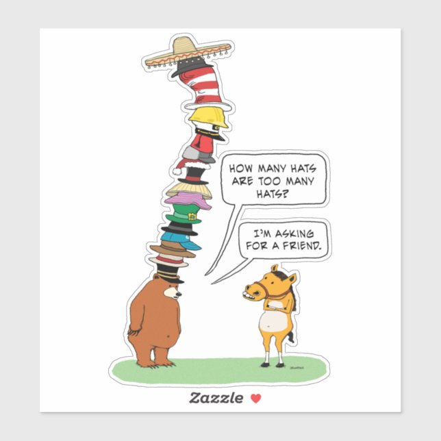 Funny Bear Wearing Many Hats (Sheet)