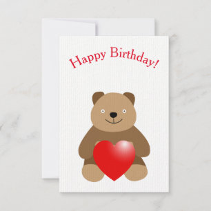 Funny bear with a heart card