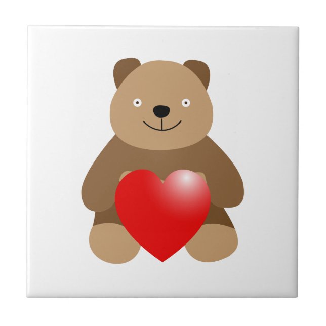 Funny bear with a heart tile (Front)