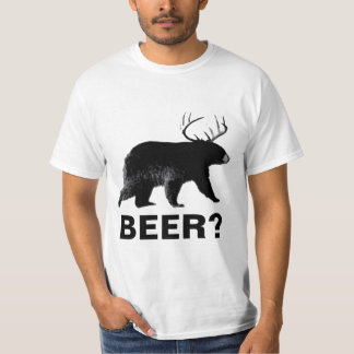 Funny bear with antlers beer shirt