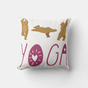 Funny Bear Yoga Poses Cushion