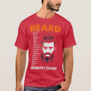Funny Beard Growth Measurement Chart Bearded Men T-Shirt