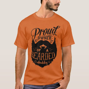 Funny Beard Hipster Men Lettering Typography 34 T-Shirt