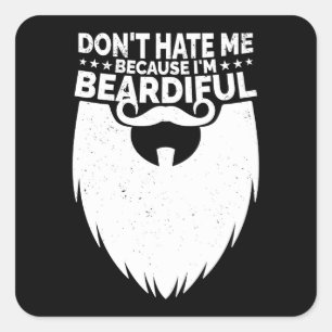 Funny Beard & Moustache Lover Quote Square Sticker