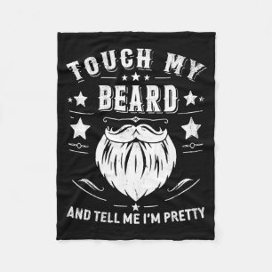 Funny Beard Quote Gift For Bearded Men Dad And Hus Fleece Blanket