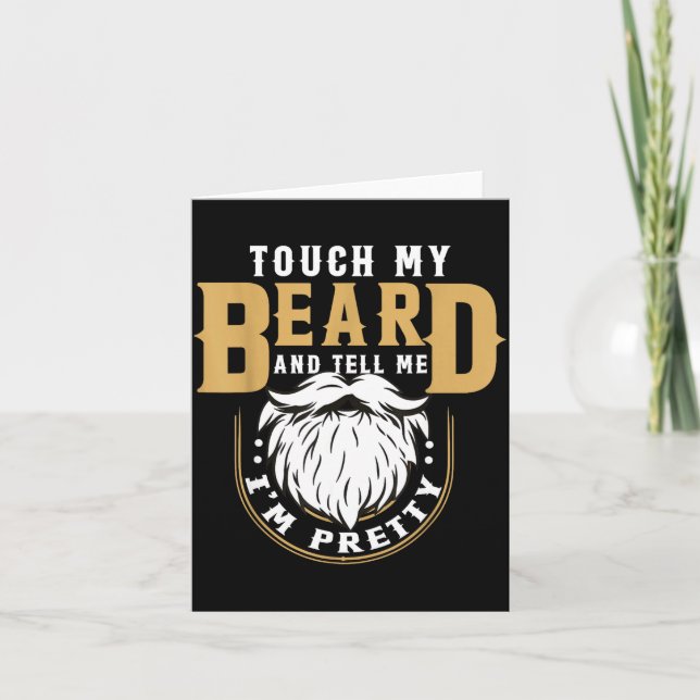 Funny Beard Quote Gift For Bearded Men Husband Or  Card (Front)