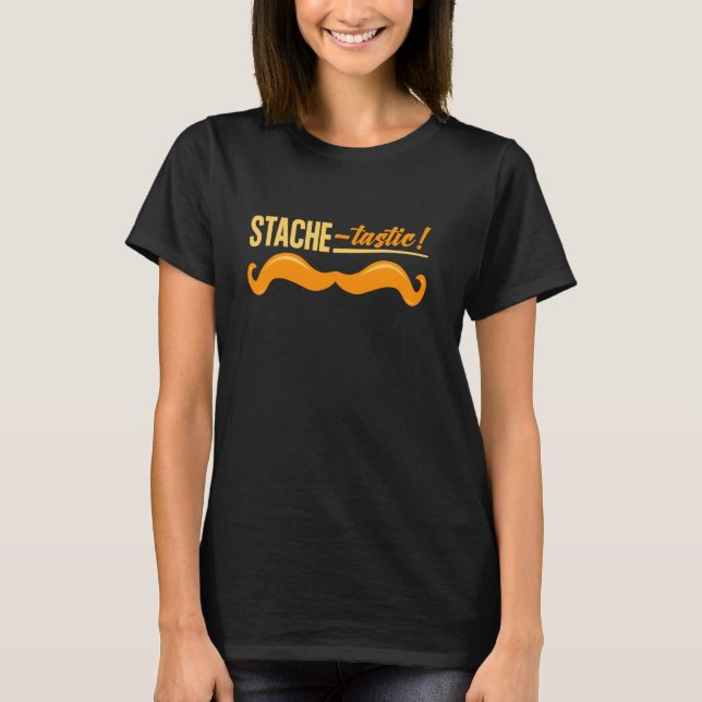 Funny Beard Stache Moustache T-Shirt (Front)