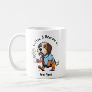 Funny Bearded Collie Dog Business Suit Coffee Mug