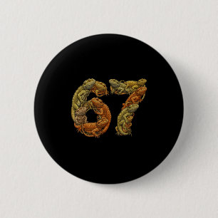 Funny Bearded Dragon 6 7 Meme Six Seven Beardzilla Cm Round Badge