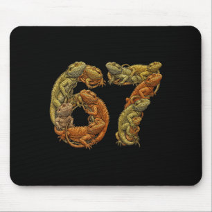 Funny Bearded Dragon 6 7 Meme Six Seven Beardzilla Mouse Mat