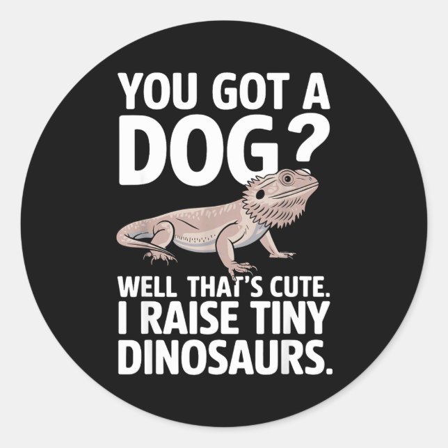 Funny Bearded Dragon Art For Men Women Bearded Dra Classic Round Sticker (Front)