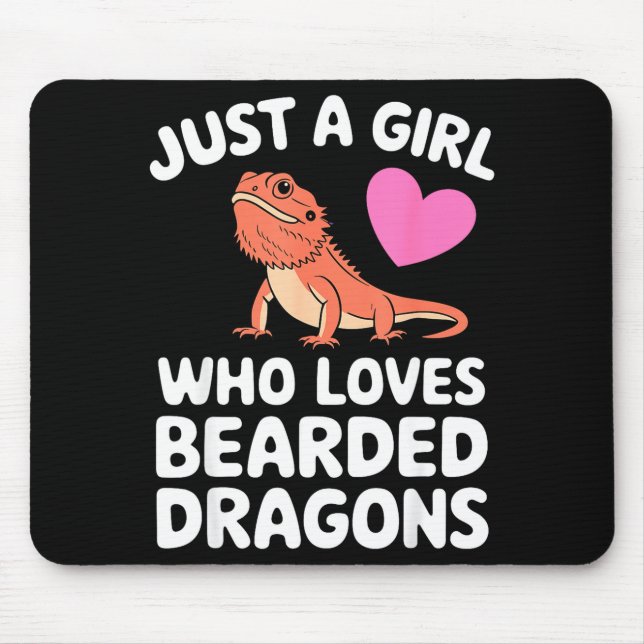 Funny Bearded Dragon Art For Women Girl Bearded Dr Mouse Mat (Front)