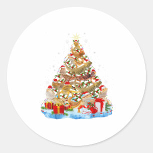 Funny Bearded Dragon Christmas Tree Classic Round Sticker