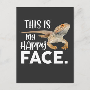 Funny Bearded Dragon Face Animal Humour Postcard