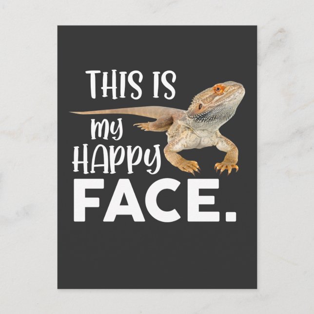 Funny Bearded Dragon Face Animal Humour Postcard (Front)