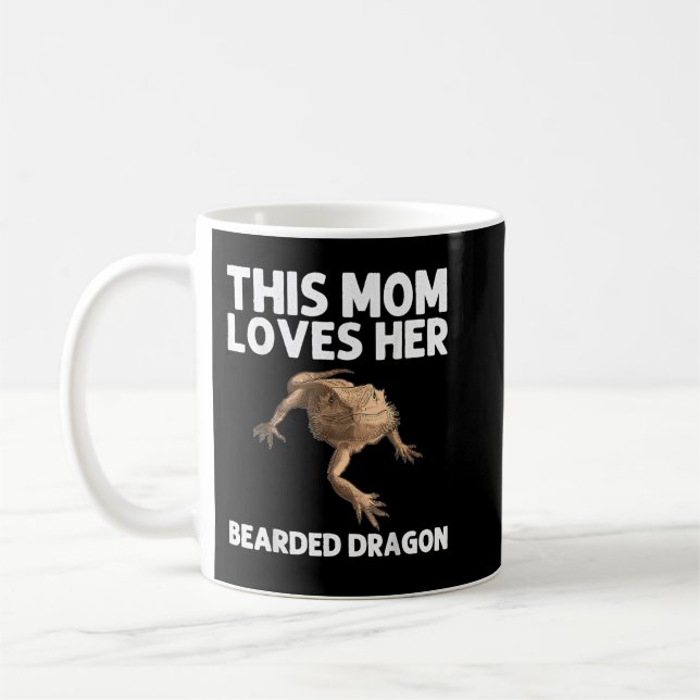 Funny Bearded Dragon Gift For Mum Women Lizard Pet Coffee Mug (Left)
