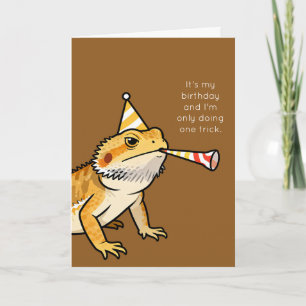 Funny Bearded Dragon Lizard Birthday Card