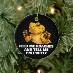 Funny Bearded Dragon Lover Reptile Owner Roaches Ceramic Tree Decoration