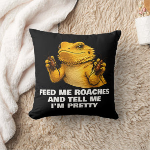 Funny Bearded Dragon Lover Reptile Owner Roaches Cushion