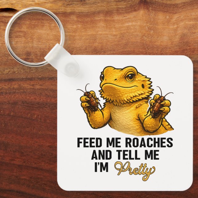 Funny Bearded Dragon Lover Reptile Owner Roaches  Key Ring (Front)