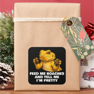 Funny Bearded Dragon Lover Reptile Owner Roaches Square Sticker