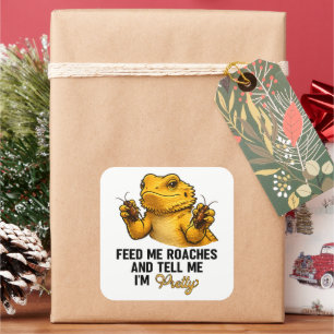 Funny Bearded Dragon Lover Reptile Owner Roaches Square Sticker