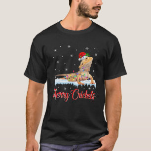 Funny Bearded Dragon Merry Christmas Merry Cricket T-Shirt