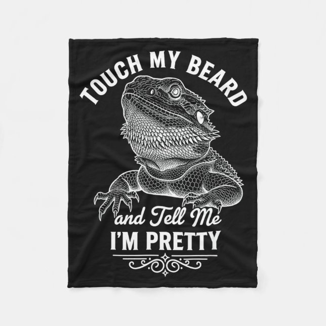 Funny bearded dragon saying reptile lover lizard fleece blanket (Front)