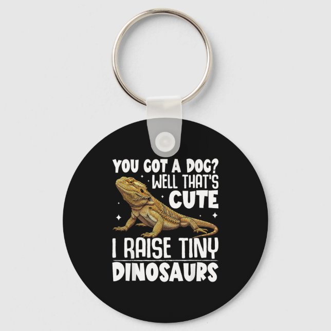 Funny Bearded Dragon Shirt For Men Women Lizard Lo Key Ring (Front)