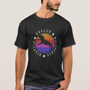 Funny Bearded Dragon Whisperer Retro Sunset Lizard T-Shirt