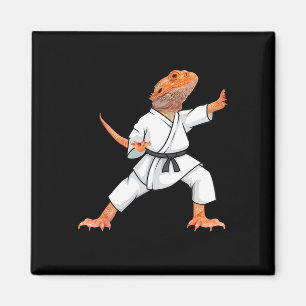 Funny Bearded Dragons Doing Karate Samurai Ninja L Magnet