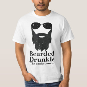 Funny Bearded Drunkle Drunk Uncle Drinking Gift T-Shirt