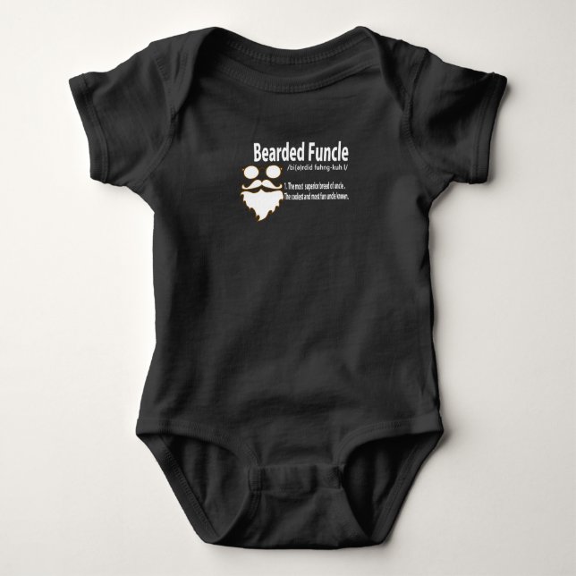Funny Bearded Funcle for Uncles Baby Bodysuit (Front)