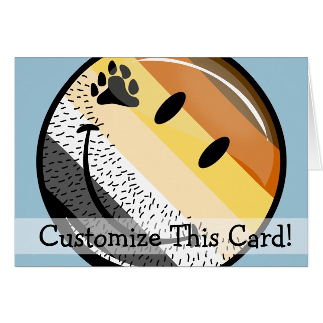 Funny Bearded Happy Gay Bear Pride Flag (Front Horizontal)