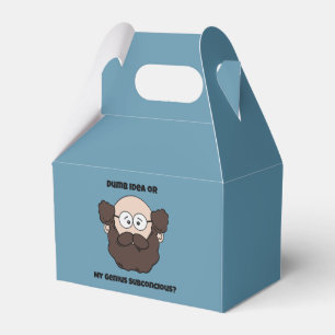 Funny Bearded Professor Cartoon, Genius or Dumb Favour Box