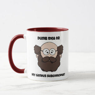 Funny Bearded Professor Cartoon, Genius or Dumb Mug