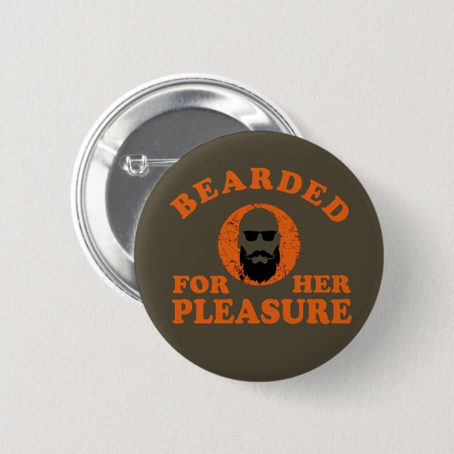 funny bearded quote 6 cm round badge (Front & Back)