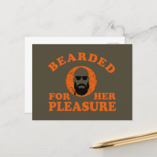 funny bearded quote holiday postcard