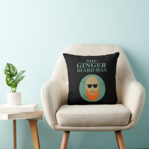 Funny bearded quotes ginger beard man cushion